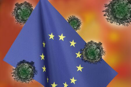 Image of the virus spreading to countries around the world.の写真素材