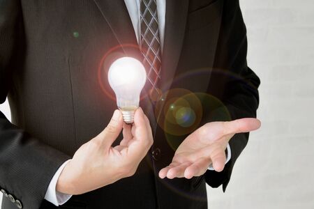 Businessman who came up with an ideaの写真素材