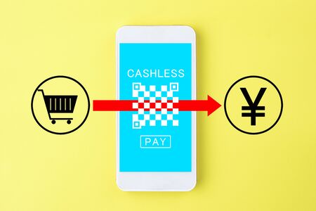 Online shopping and cashless paymentsの写真素材