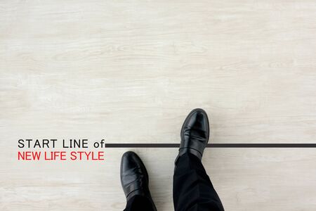 Starting line of new life styleの写真素材