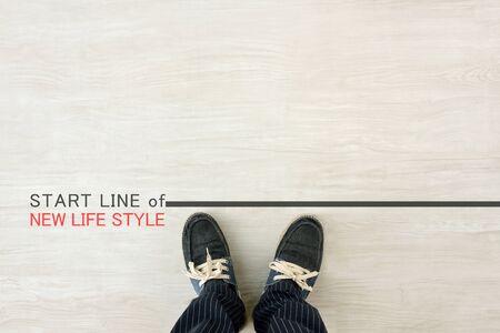 Starting line of new life styleの写真素材