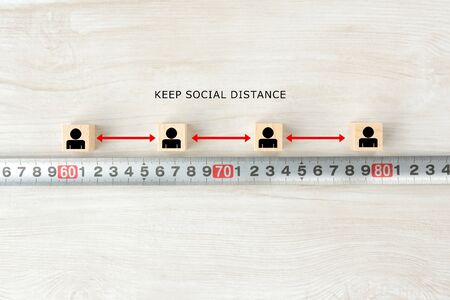 Keeping social distance imagesの写真素材