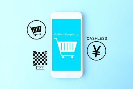 Online shopping and cashless paymentsの写真素材