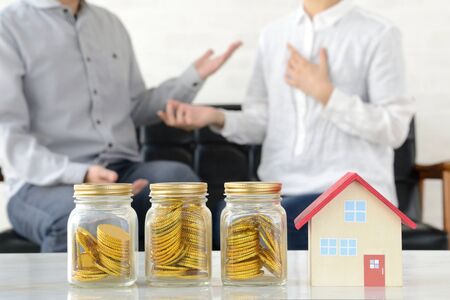 Money discussions on housingの写真素材
