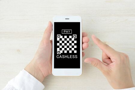 Cashless payment on smartphoneの写真素材