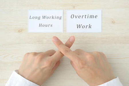 Image of overtime and long working hours prohibitedの写真素材