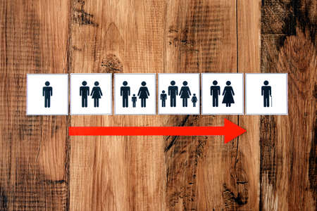 the flow of a man's family structureの写真素材