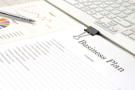 Business plan placed at the desk