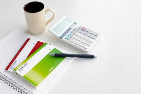 Rethinking Household Finances - Unmanned Desks and Passbooksの写真素材