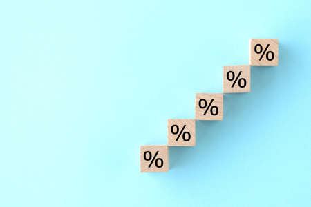 Graph of rising percentagesの写真素材