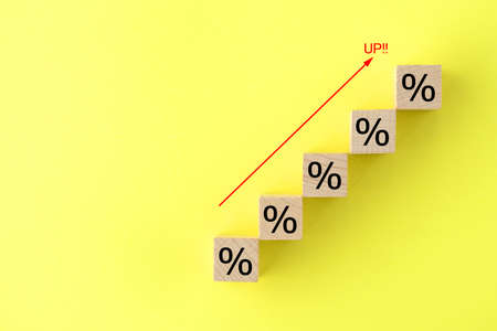 Graph of rising percentagesの写真素材