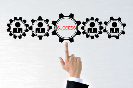 Businessmen and Gears - A Successful Imageの写真素材