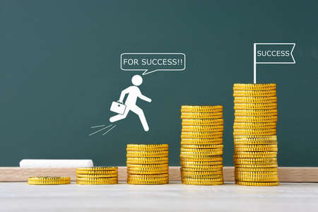 Image of a businessman working hard to increase income