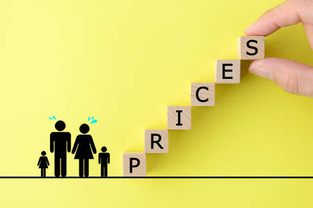 Image of price increase and price increase of priceの写真素材