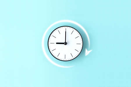 Image over time - Pictogram of clocks and paper airplanes