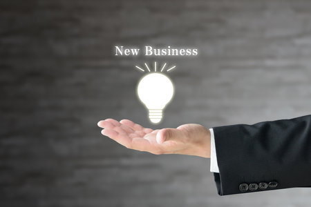 Businessman getting a new business ideaの写真素材
