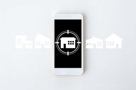 Image of house hunting with a smartphoneの写真素材
