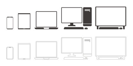 Icons for various information terminalsのイラスト素材