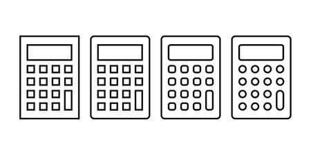 Set of calculator icons in various shapesのイラスト素材