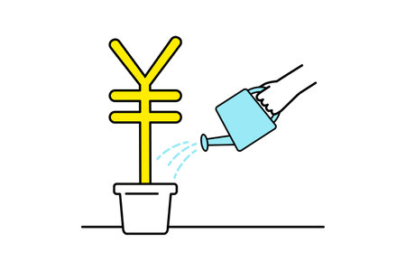 Image of growing a money treeのイラスト素材