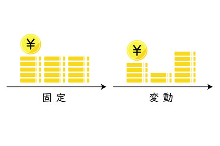 Image illustration of fixed and variable interest rate paymentsのイラスト素材