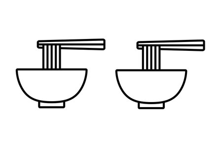 A set of icons inspired by noodles such as ramen and udonのイラスト素材