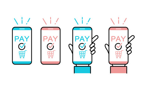 Variation illustration of a smartphone with a payment screenのイラスト素材