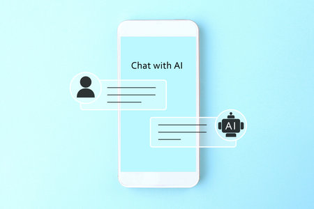 Image of a user chatting with AI using a smartphone