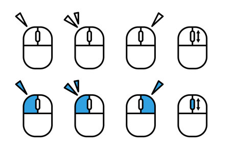 Illustrations showing various mouse usageのイラスト素材