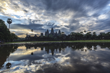 Ankor Wat at dawn in Cambodiaの写真素材
