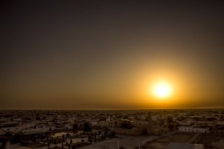 Sunset view in Khiva Uzbekistanの写真素材
