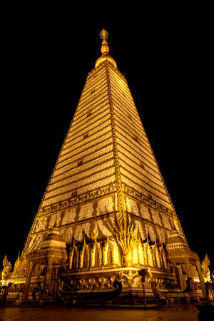 Pagoda of Wat Phrathat Nong Bua in Ubon Ratchathani Thailandの写真素材