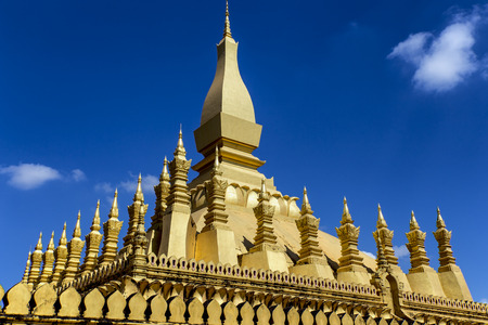 Pha That Luang, Buddhist Temple in Vientiane Laosの写真素材