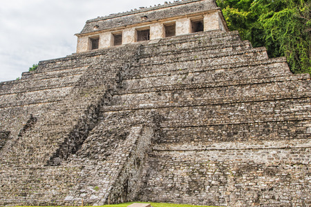 Temple of the Inscriptions in Palenque Mexicoの写真素材