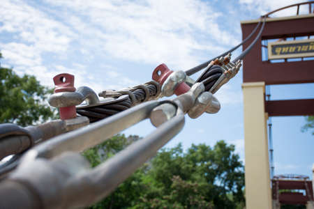 Steel wire rope sling used for suspension bridge ,Soft focus and selective focus.