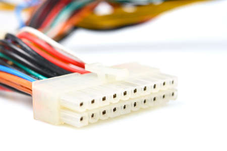 Multicolored computer cable colorful background.