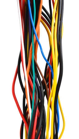 Multicolored computer cable colorful background.