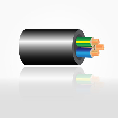 Closeup of electrical wire vector on a white background.のイラスト素材