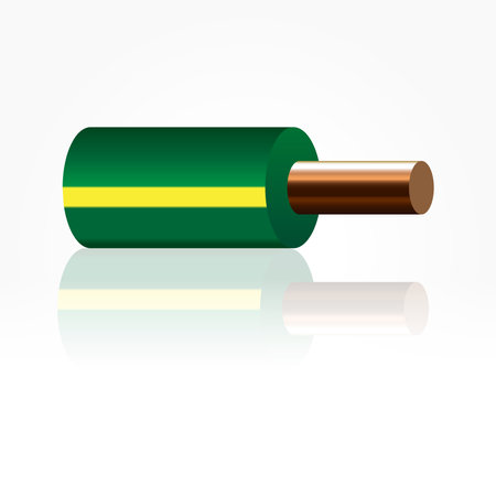 Closeup of electrical wire vector on a white background.のイラスト素材
