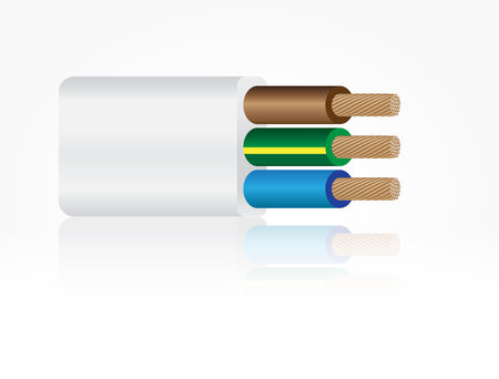 Closeup of electrical wire vector on a white  background.のイラスト素材