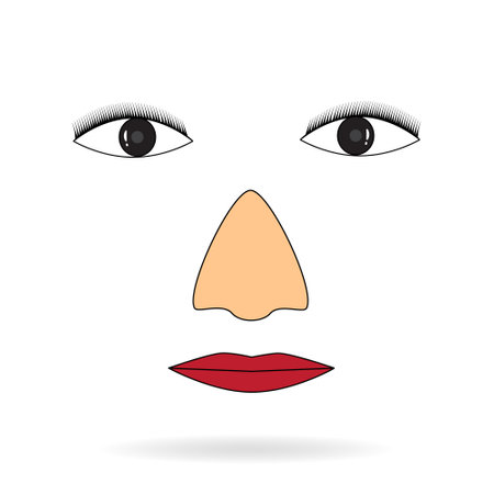Woman face. Outline. Vector digital hand drawn sketch. Illustration.のイラスト素材