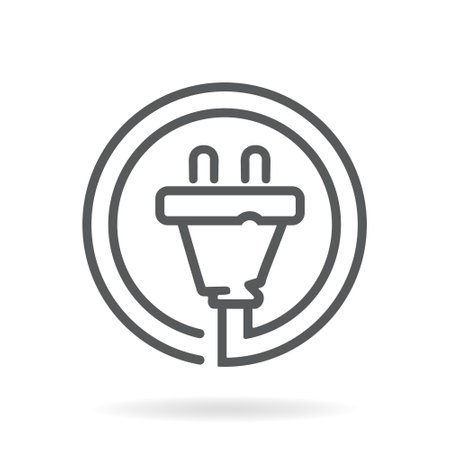 Plug Cable Vector Icon Design Template.のイラスト素材