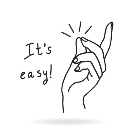 Snapping fingers clip art - line art illustration.のイラスト素材