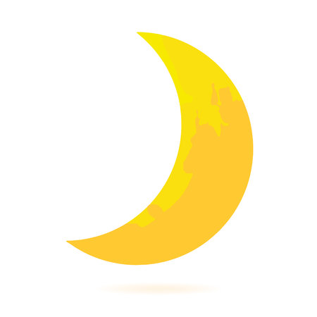 Flat Moon Icon. Night symbol. Vector illustration.のイラスト素材