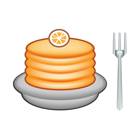 Orange Crepe Cake Vector Drawing using for decorating on bakery menu and graphic design. Vector illustration EPS 10.のイラスト素材