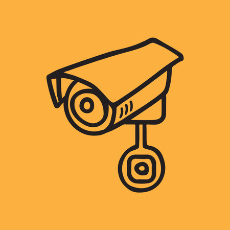 Security camera. CCTV surveillance system. Monitoring, guard equipment, burglary or robbery...