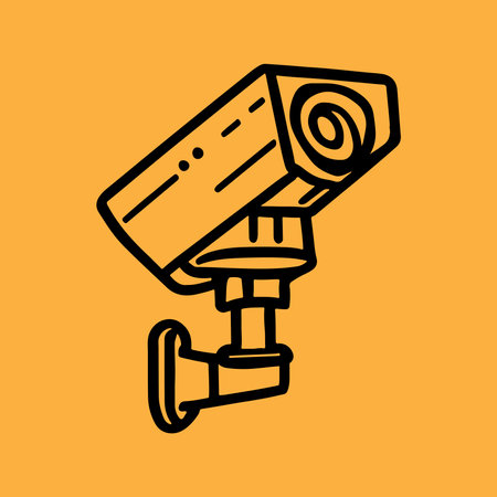 Security camera. CCTV surveillance system. Monitoring, guard equipment, burglary or robbery...