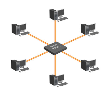 Start topology is a type of network topologyのイラスト素材