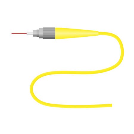 Fiber optic cable with SC, LC, FC and ST connector. vector illustrationのイラスト素材