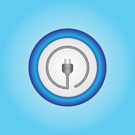 3d electric power charge charging energy on off push icon. Lightning symbol for website, mobile app, UI UXのイラスト素材